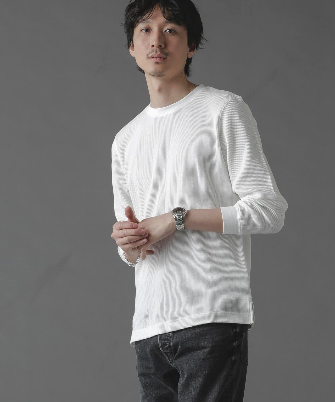アンチスメルワッフルTシャツ 長袖 6724123212