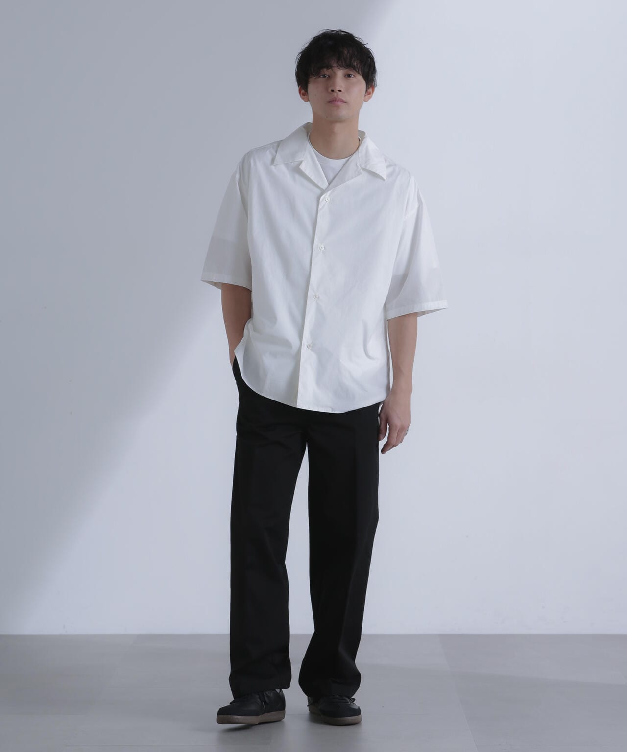 「大人のワイドシャツ」オープンカラー 半袖 6684121215
