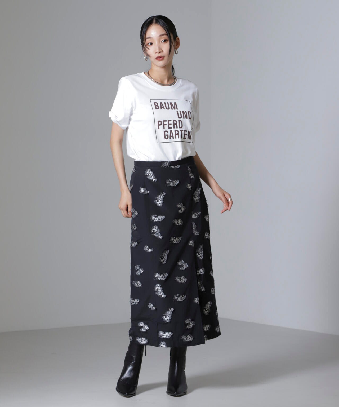 Baum und Pferdgarten/Flower Jacquard スカート(セットアップ可) 6714230013