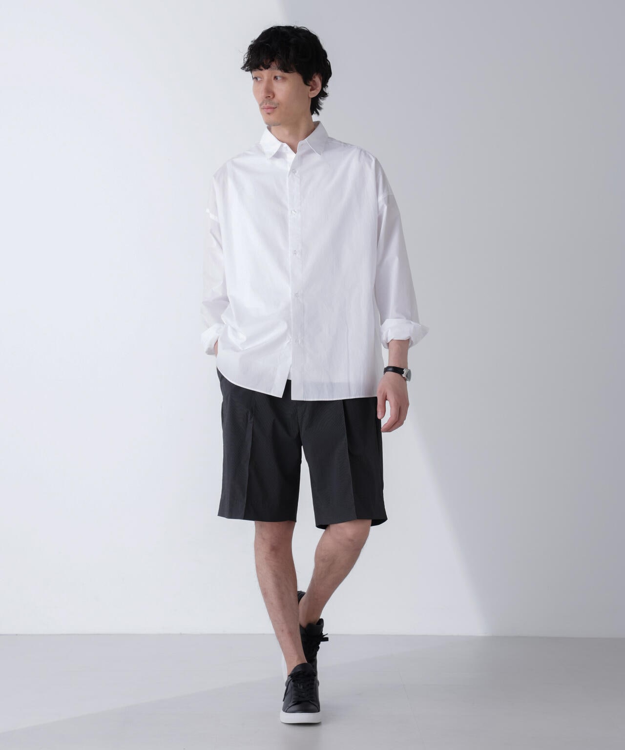 「N SHORTS」ショーツ ライトナイロンピンストライプ 6684128206
