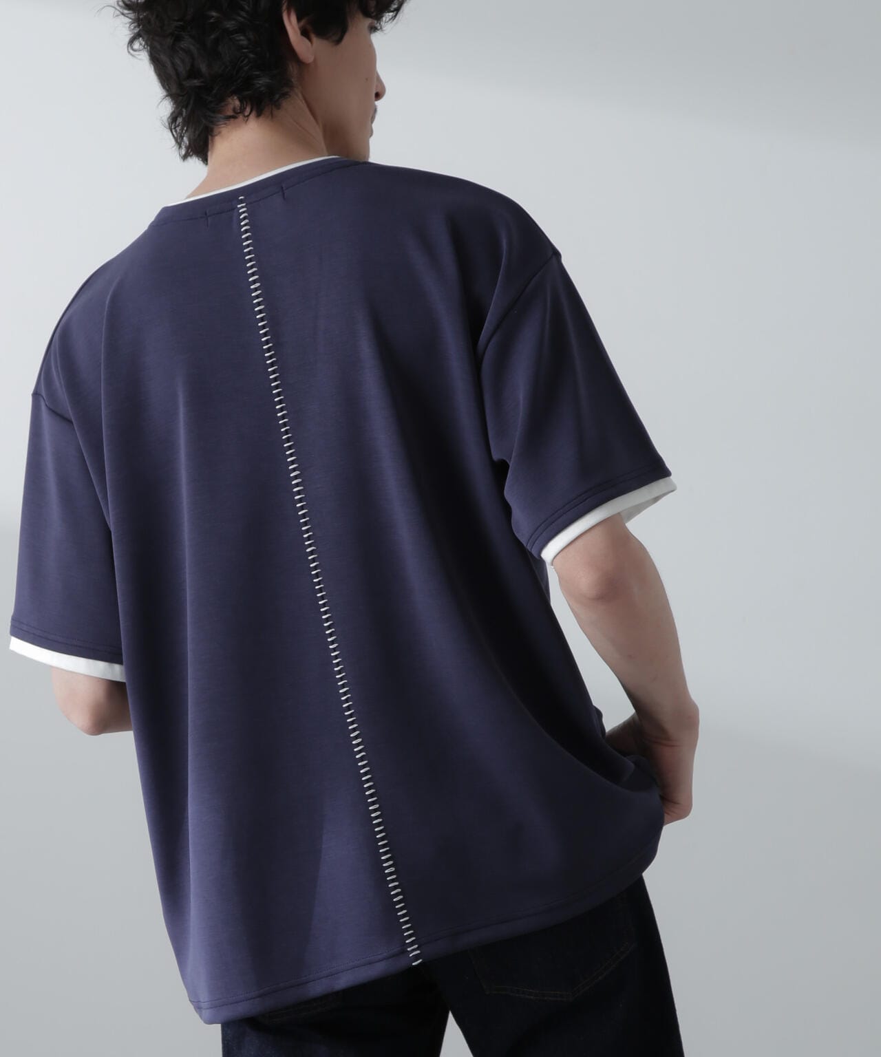 バックステッチリラックスダンボールTシャツ 半袖 6724124240