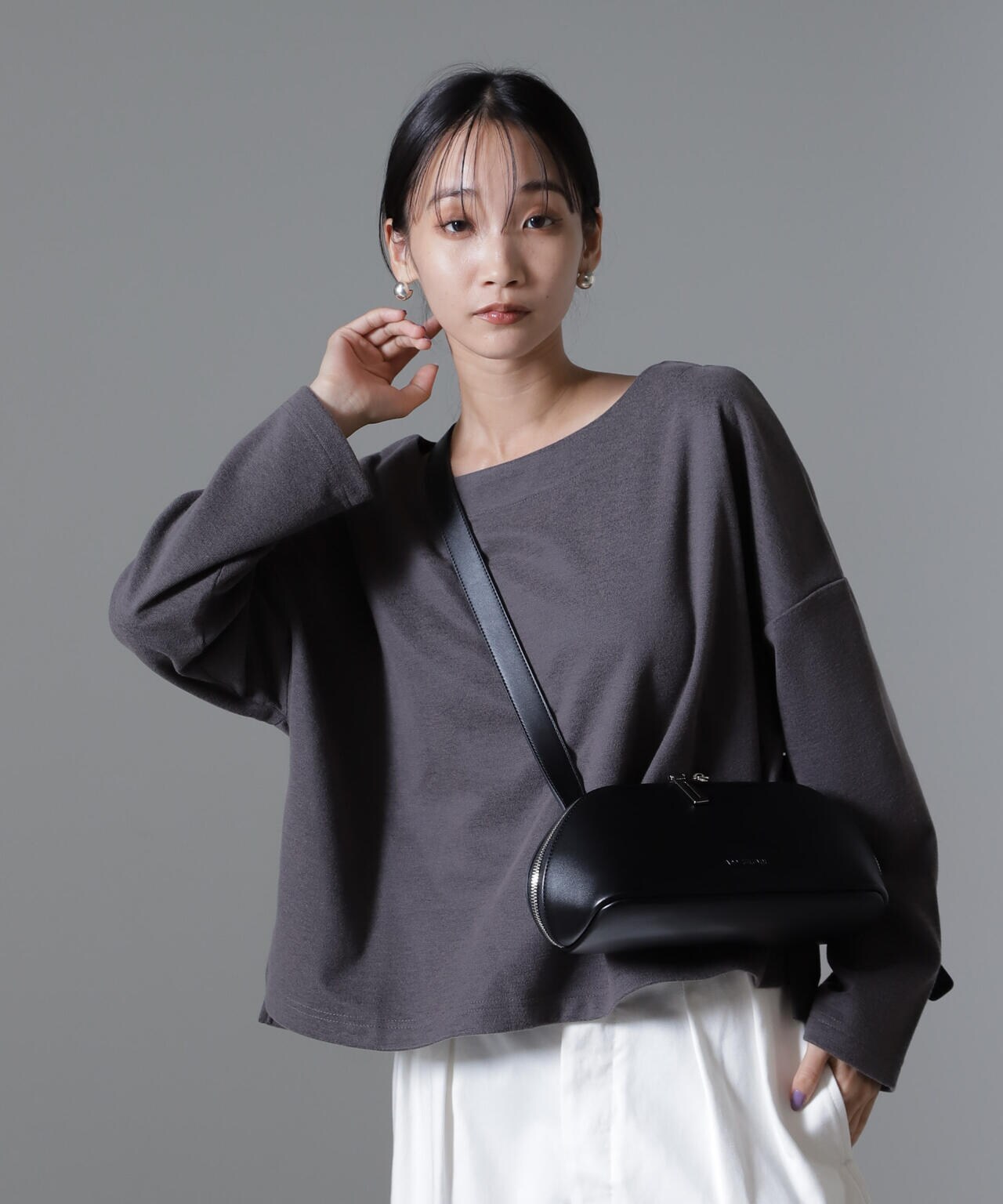 起毛カットクルーネックワイドトップス 6734223311