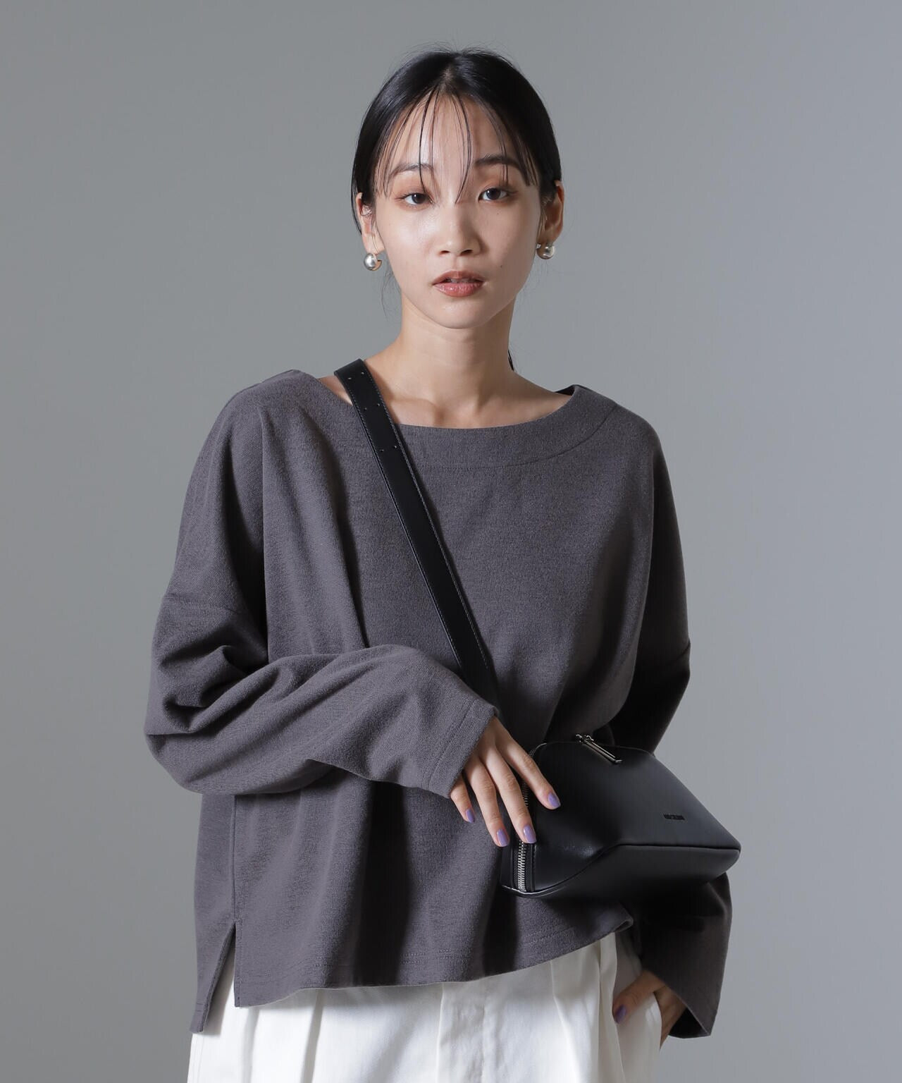 起毛カットクルーネックワイドトップス 6734223311