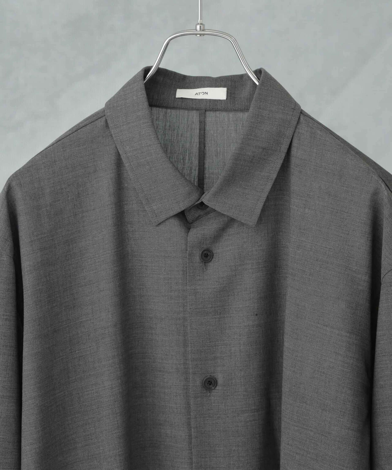 ATON/TWIST WOOL TROPICAL OS SHIRT(セットアップ可) 6705120110