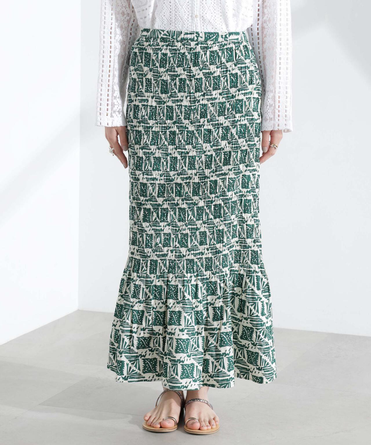 Sara mallika/COTTON POPLIN SHIRRING SKIRT 6715130013