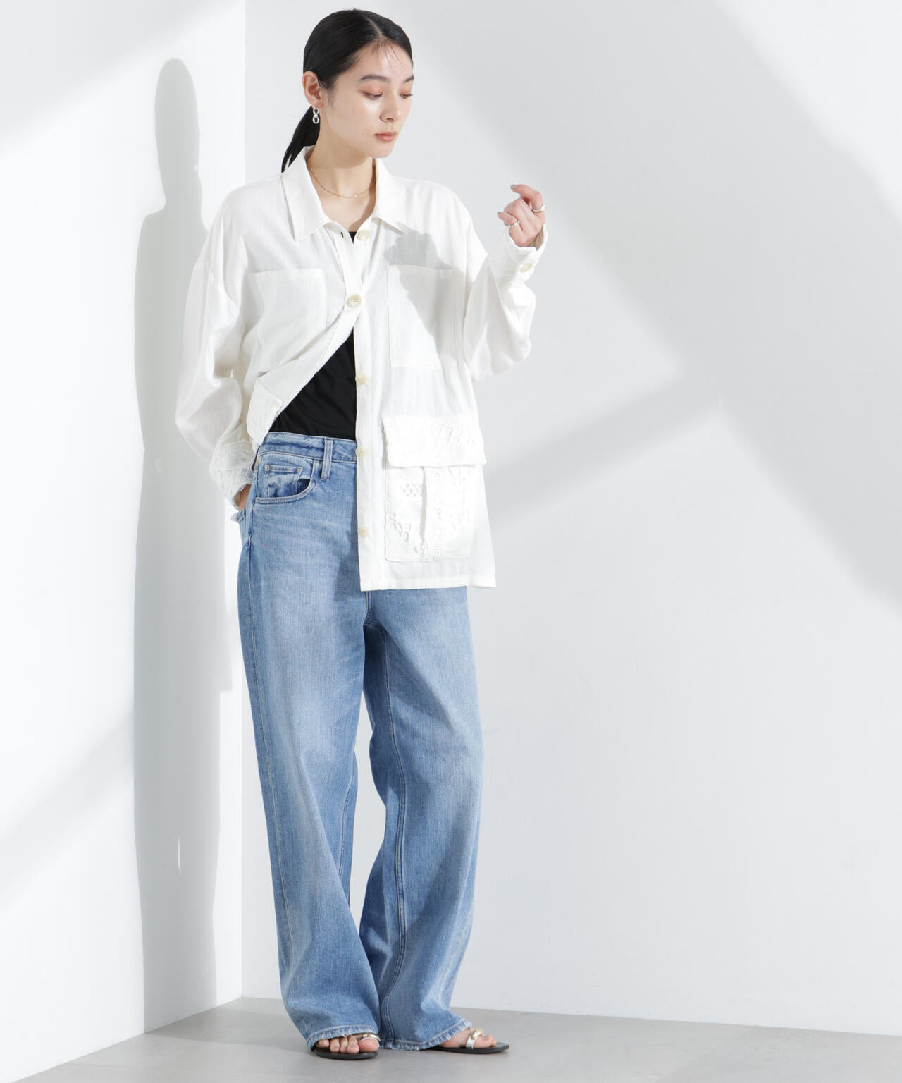 Healthy DENIM/Pink Pepper ワイドストレートデニム 6715127041