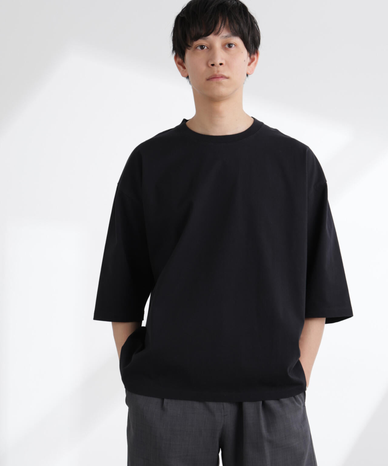 ルーズフィットワイドスリーブTシャツ 7分袖 6725124224