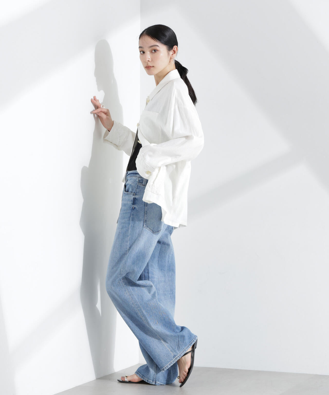 Healthy DENIM/Pink Pepper ワイドストレートデニム 6715127041