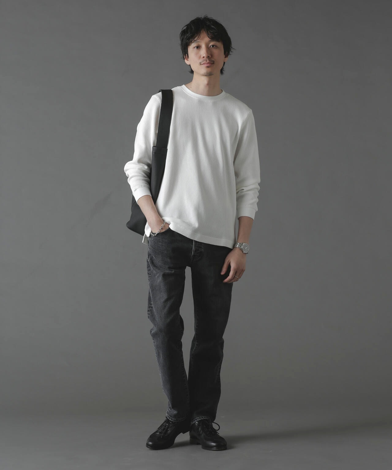 アンチスメルワッフルTシャツ 長袖 6724123212