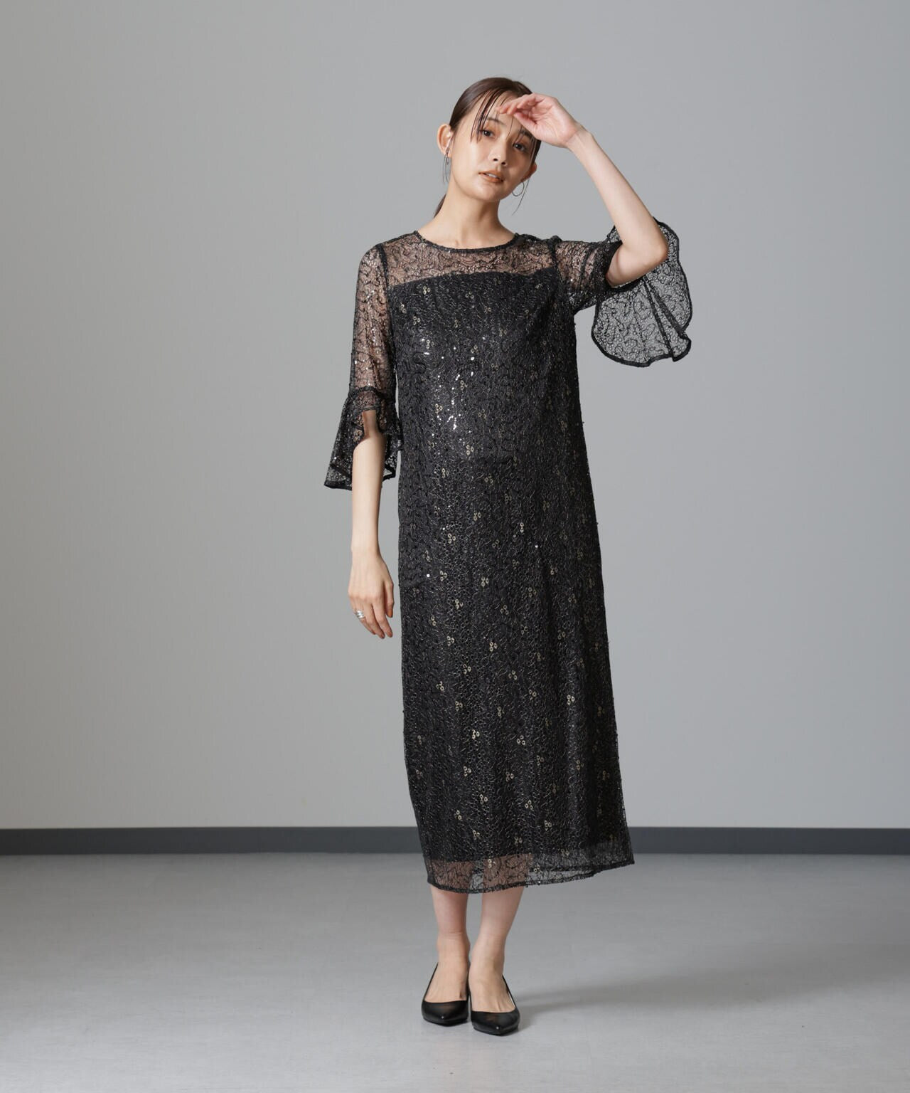 troisiemechaco/SPANGLE LACE ワンピース 6714219027