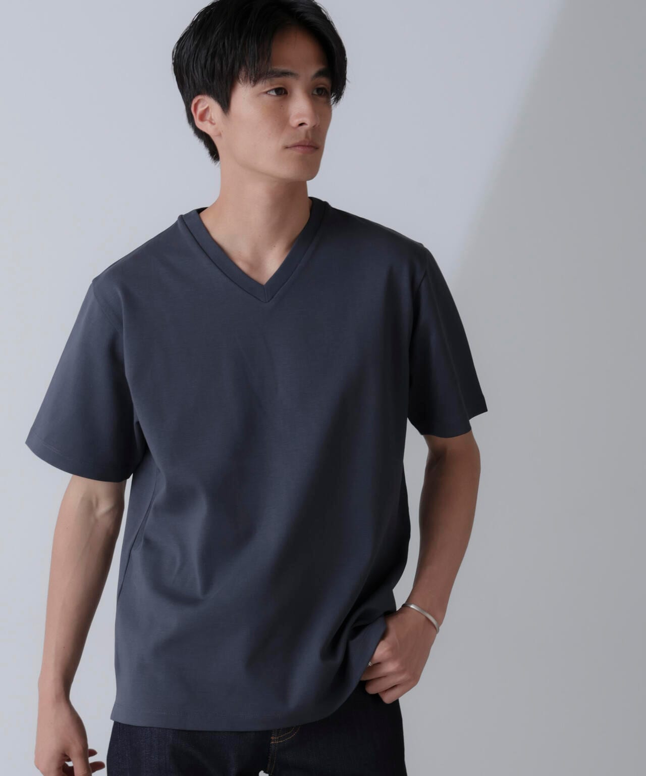 ダブルスムースVネックTシャツ 半袖 6724124232