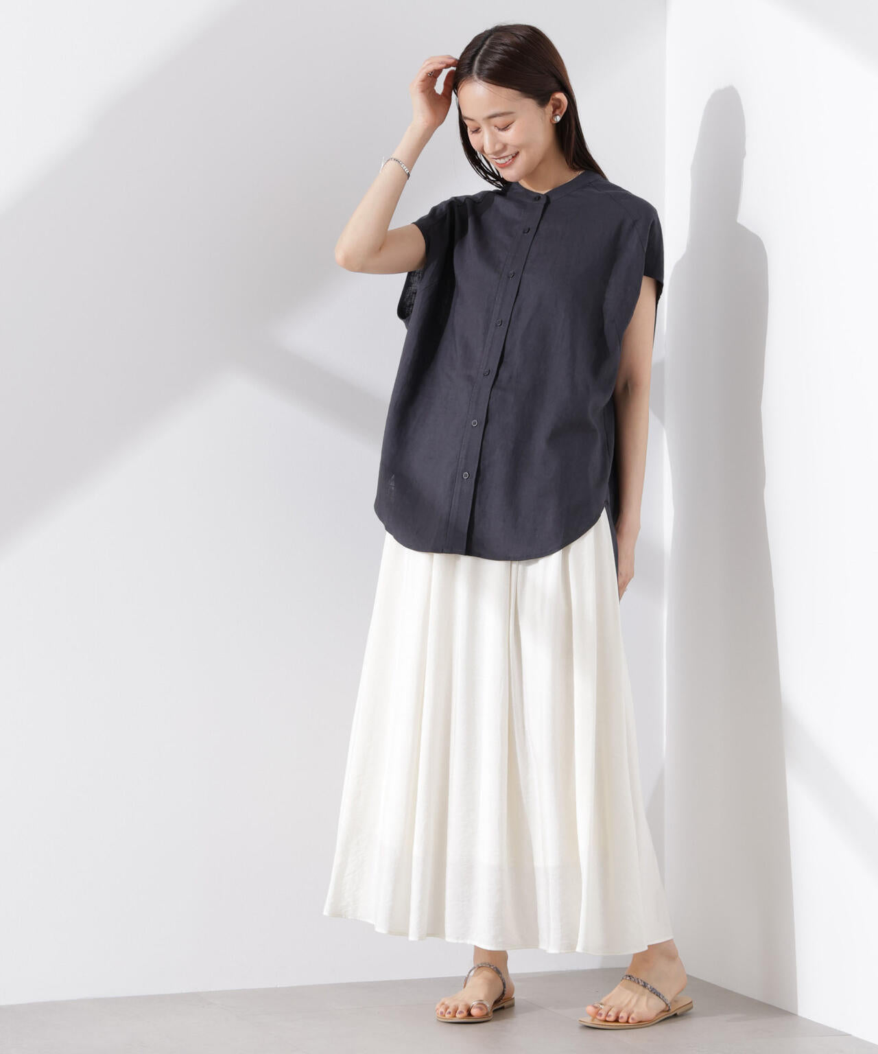 Anti Smell Linen フレンチスリーブシャツ 6735121302