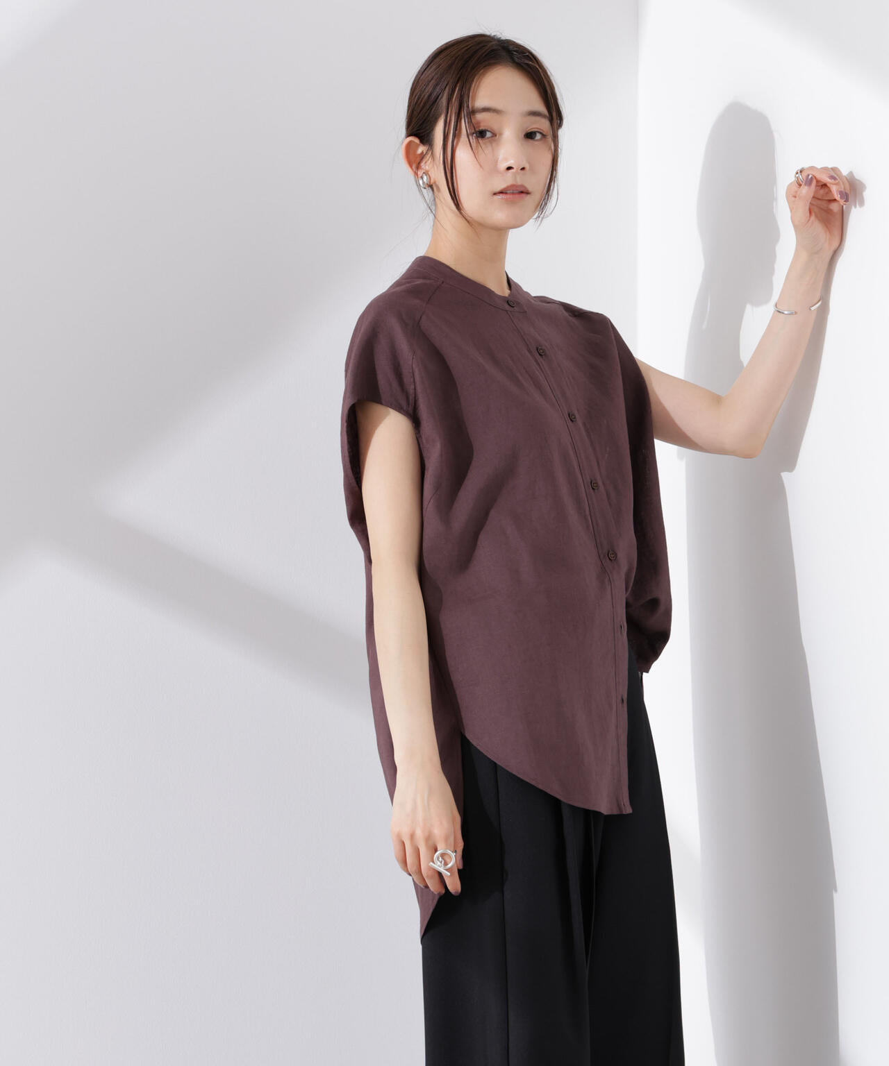 Anti Smell Linen フレンチスリーブシャツ 6735121302