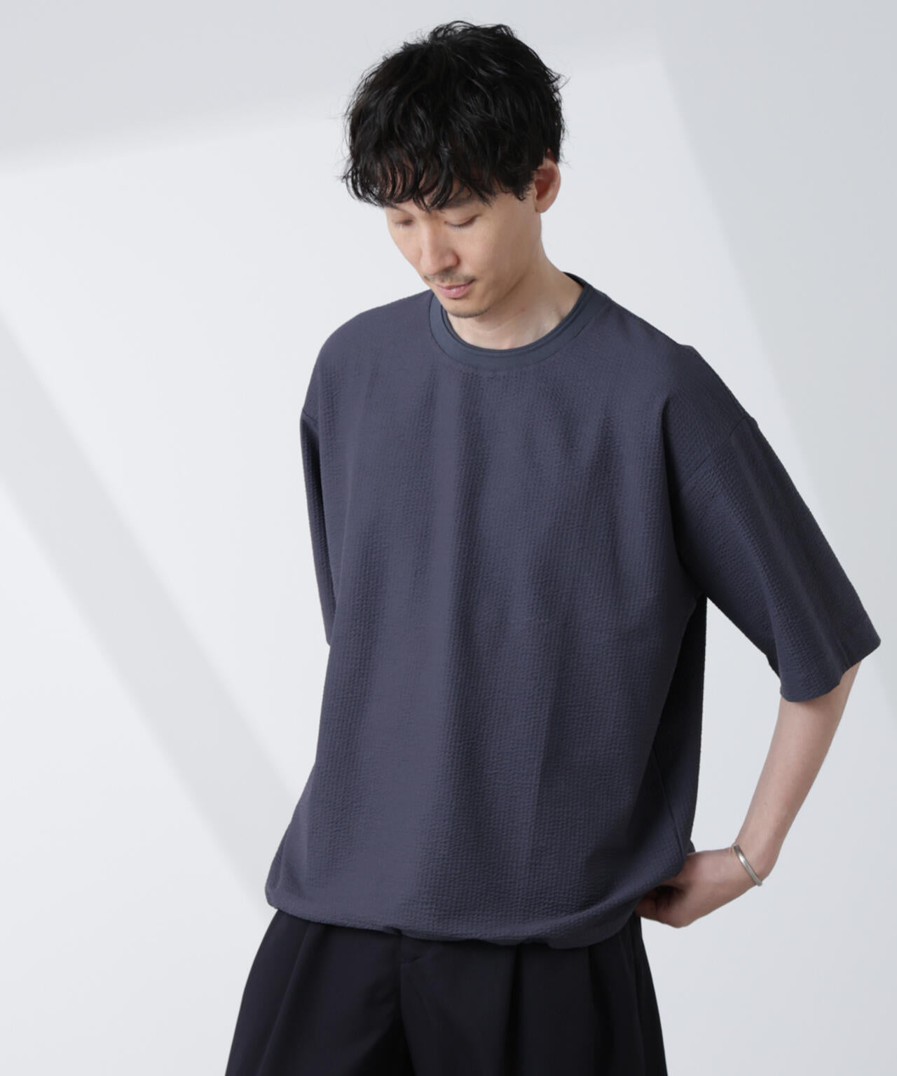 シルケットサッカーワイドTシャツ 半袖 6725124210