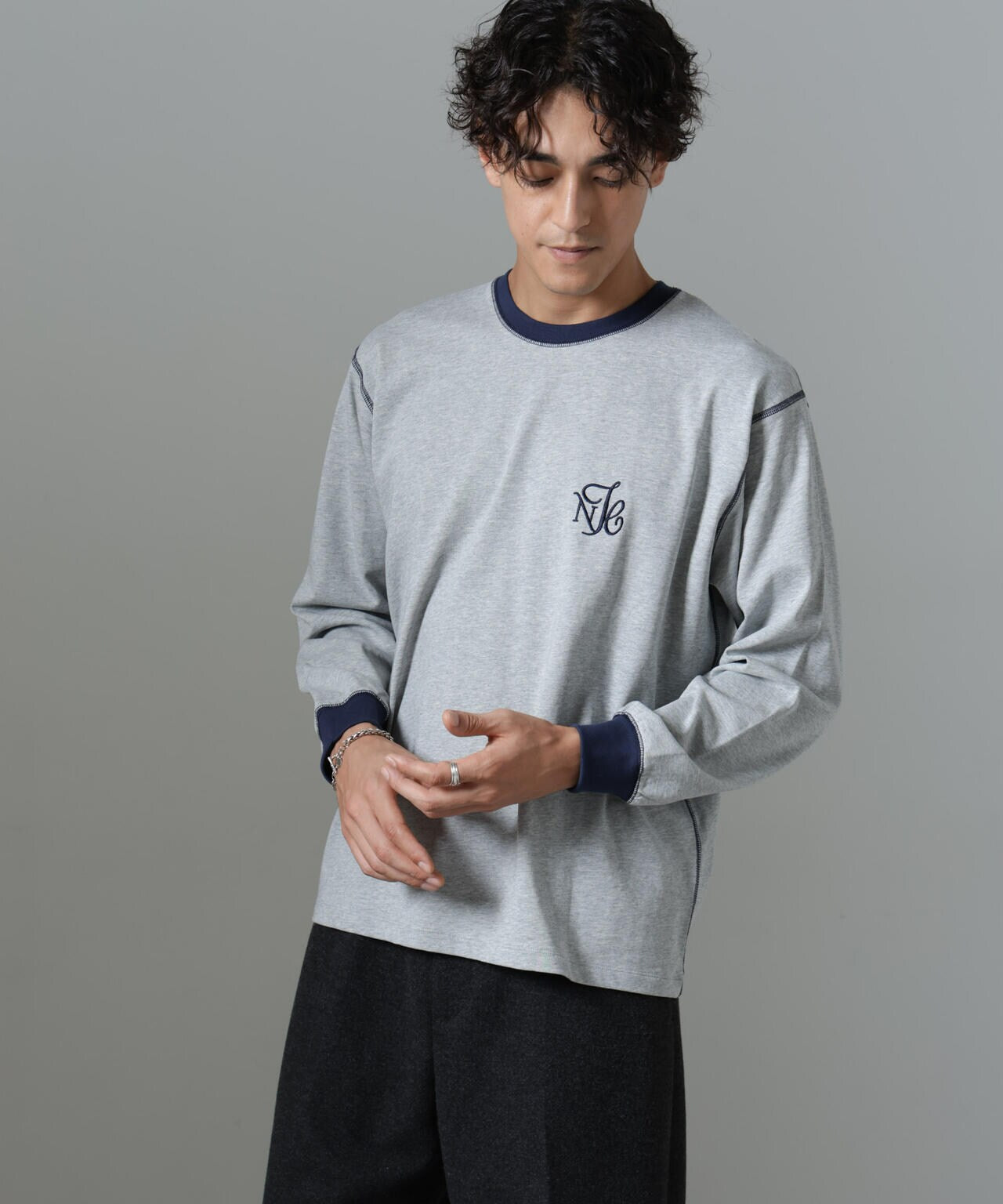 「NJ/CLUB」PARKSTOCK ロゴ刺繍ロングスリーブTシャツ 6684223229