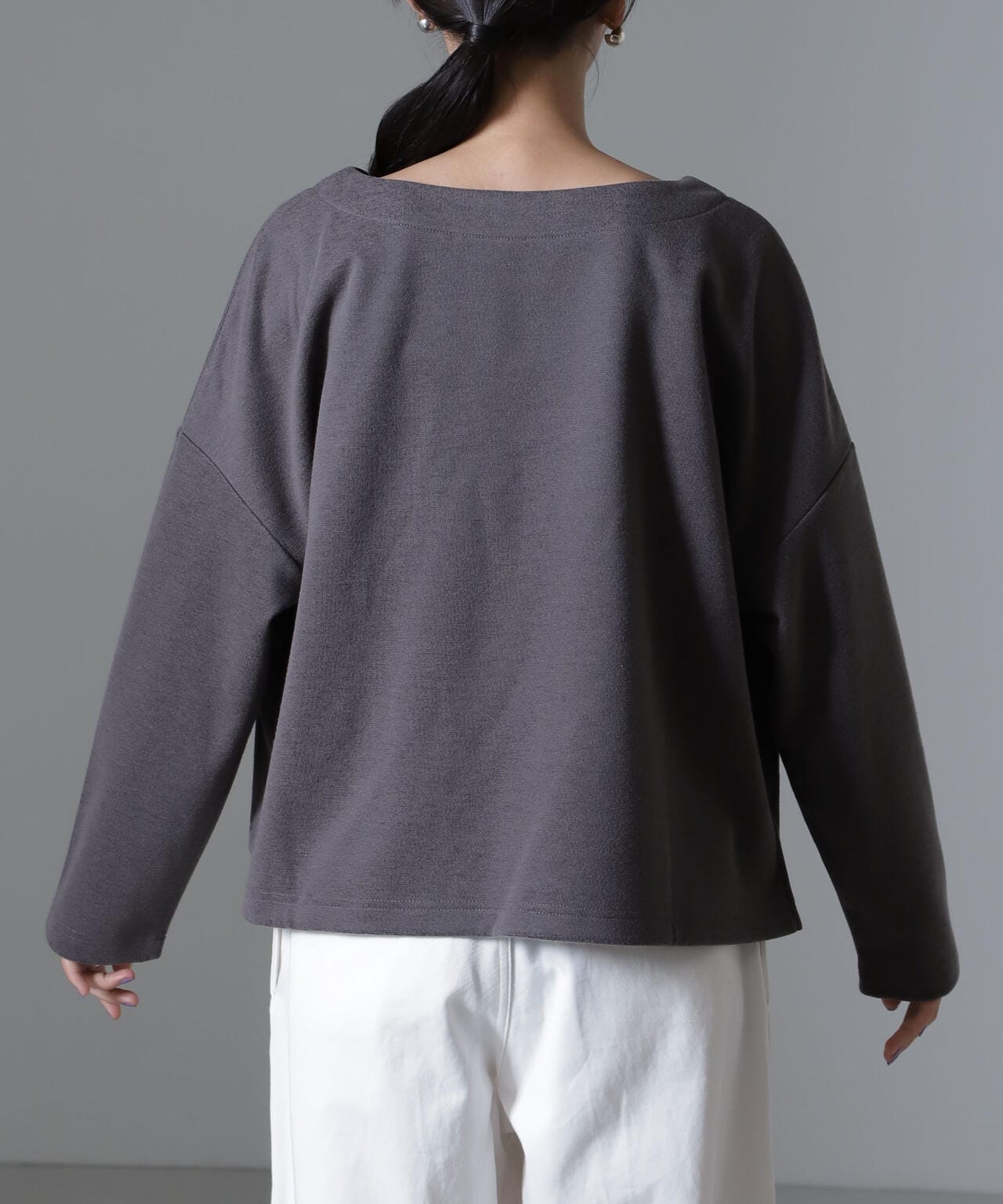 起毛カットクルーネックワイドトップス 6734223311