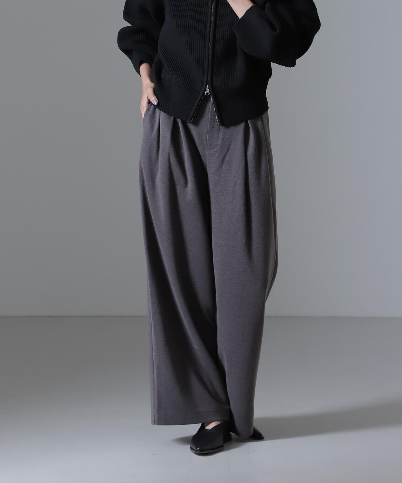 起毛カットタックワイドパンツ 6734227305