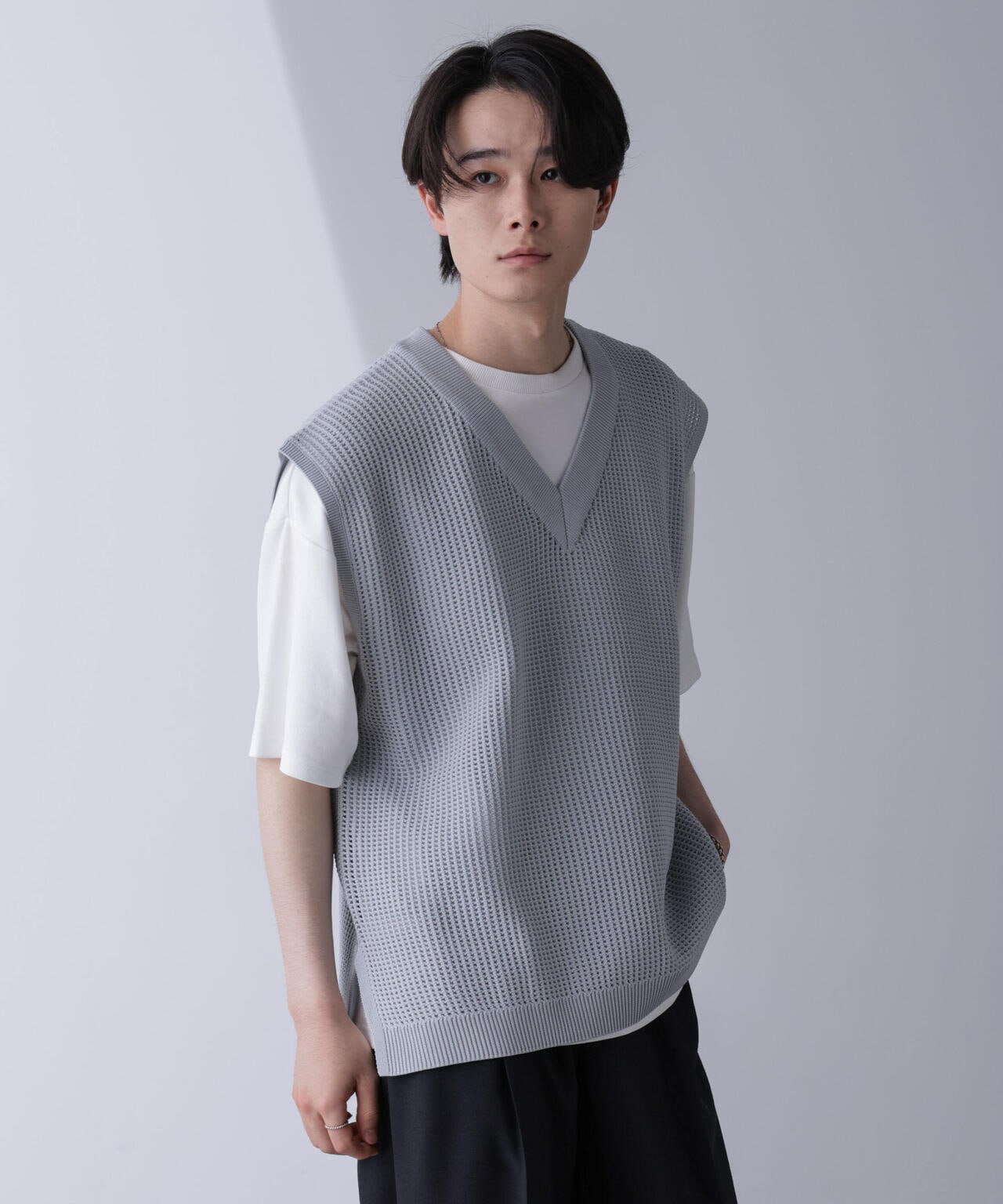 WEB限定/ルーズシルエット ニットベスト 6724222203
