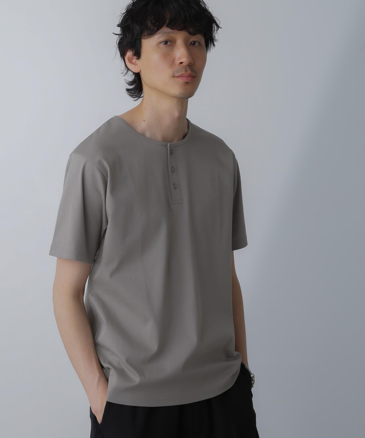 WEB限定/アンチスメル ヘンリーネックTシャツ 半袖 6724124227