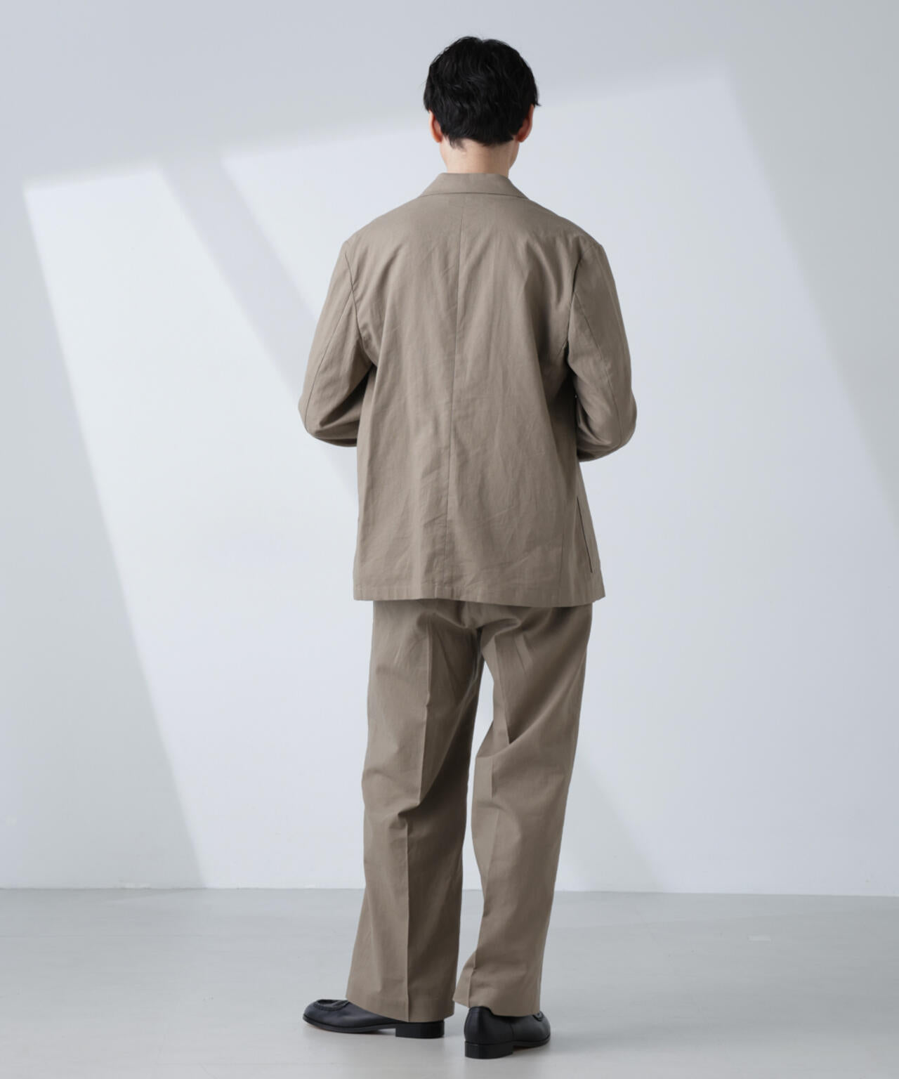 「BELGIUM LINEN FABRICS」リネンコットンダブルジャケット(セットアップ可) 6685116205
