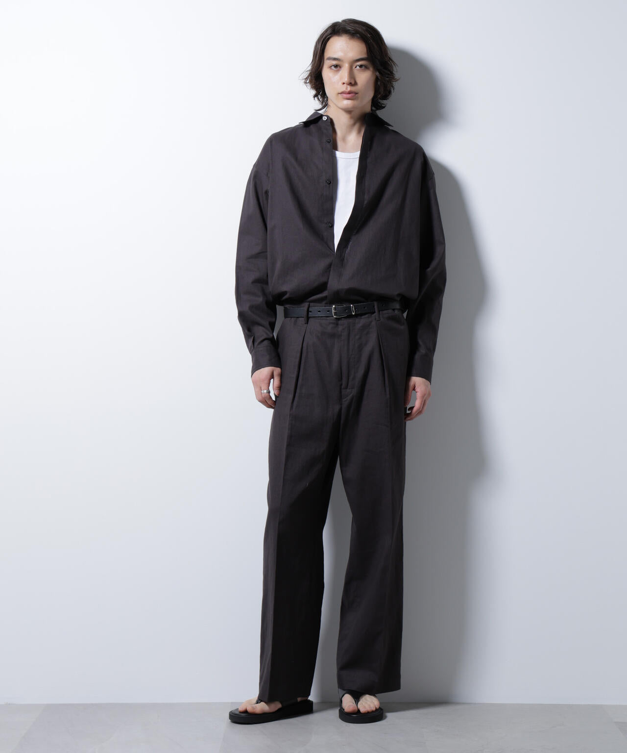 「BELGIUM LINEN FABRICS」リネンコットンストレートパンツ(セットアップ可) 6685127221