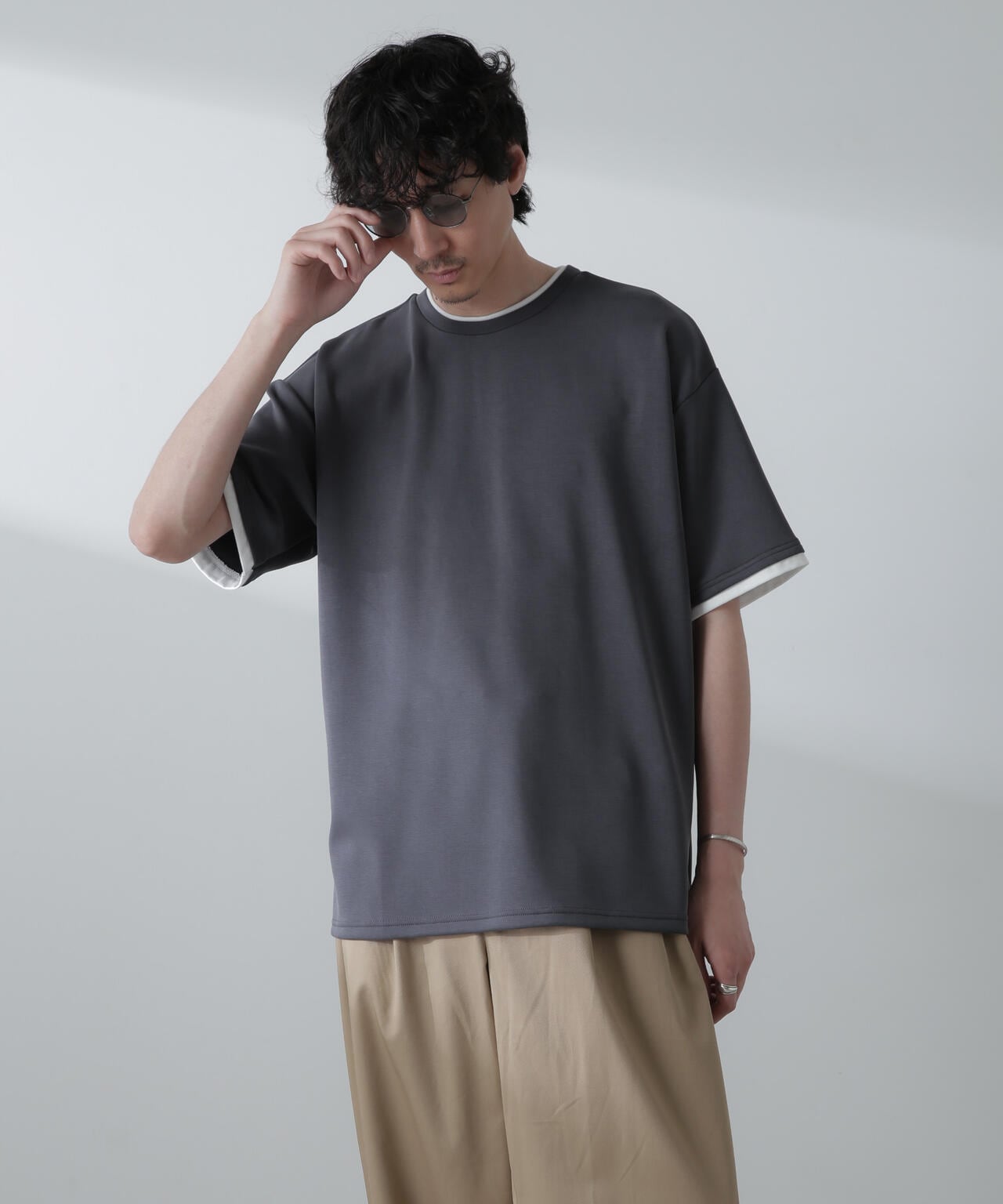 バックステッチリラックスダンボールTシャツ 半袖 6724124240