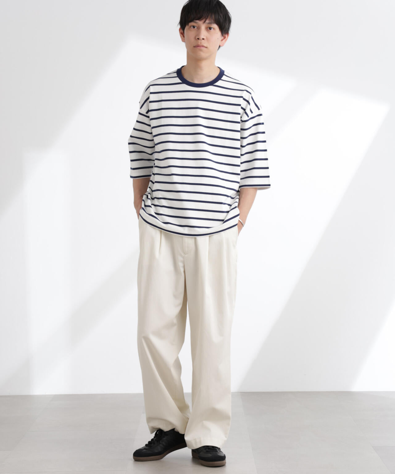 ルーズフィットワイドスリーブTシャツ 7分袖 6725124224
