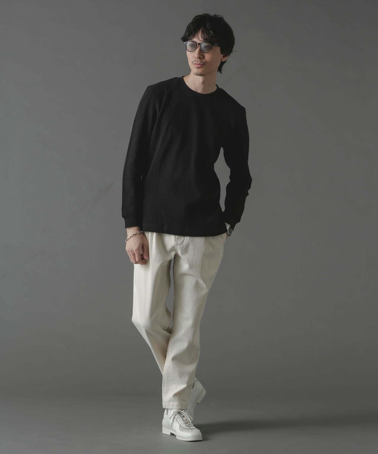 アンチスメルワッフルTシャツ 長袖 6724123212
