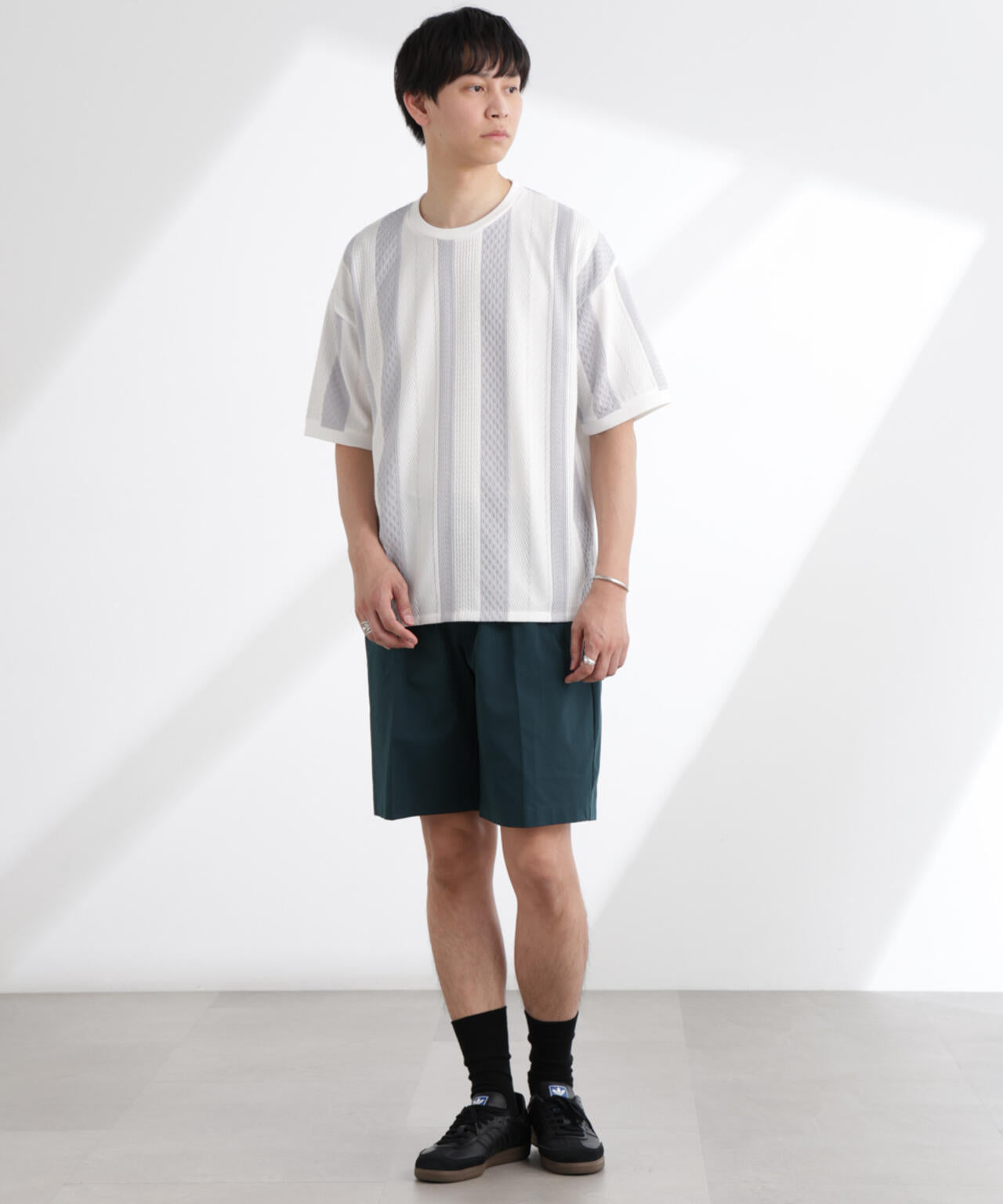 ストライプジャガードTシャツ 半袖 6725124221
