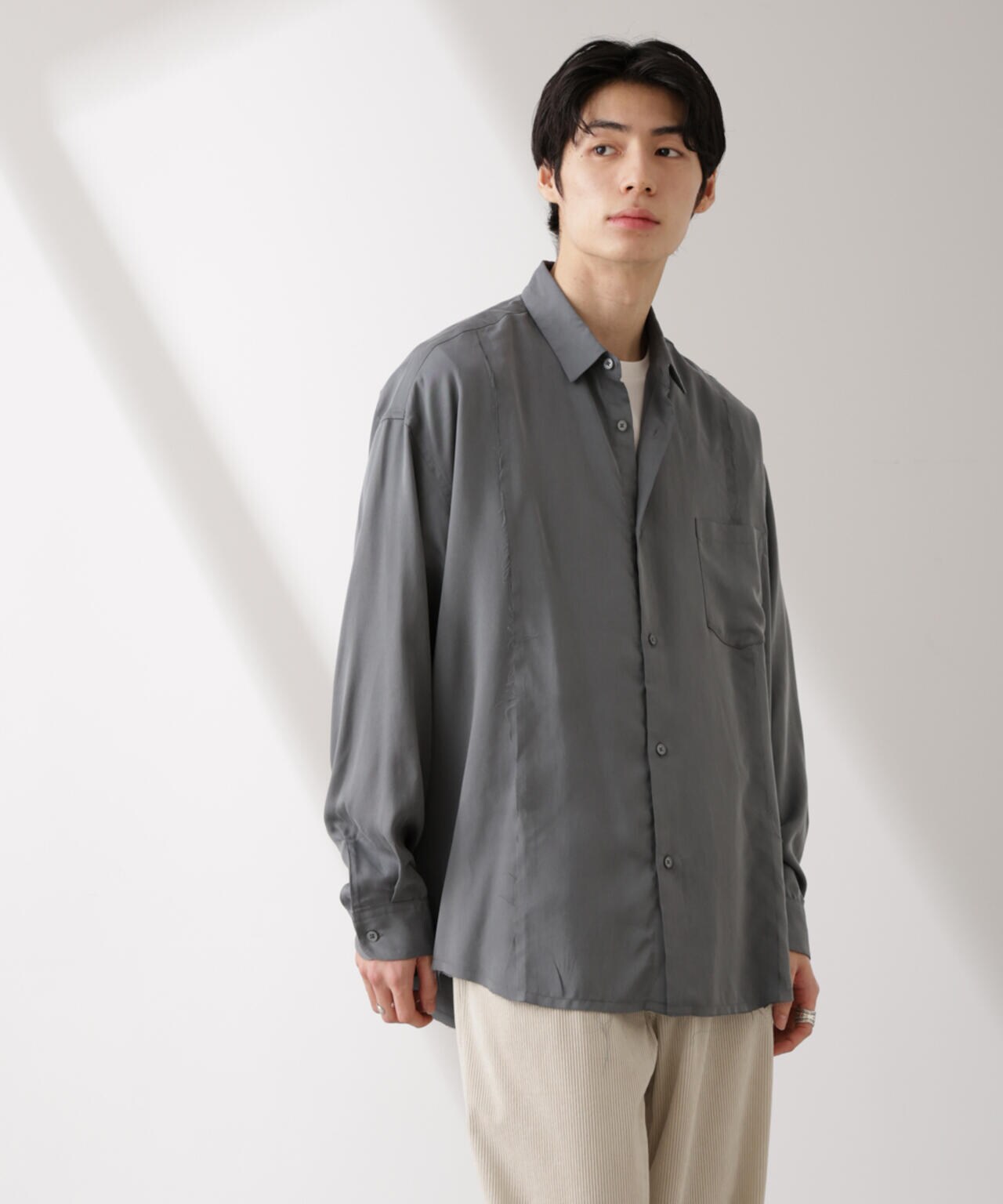 カットオフワイドドレープシャツ 長袖 6725120211