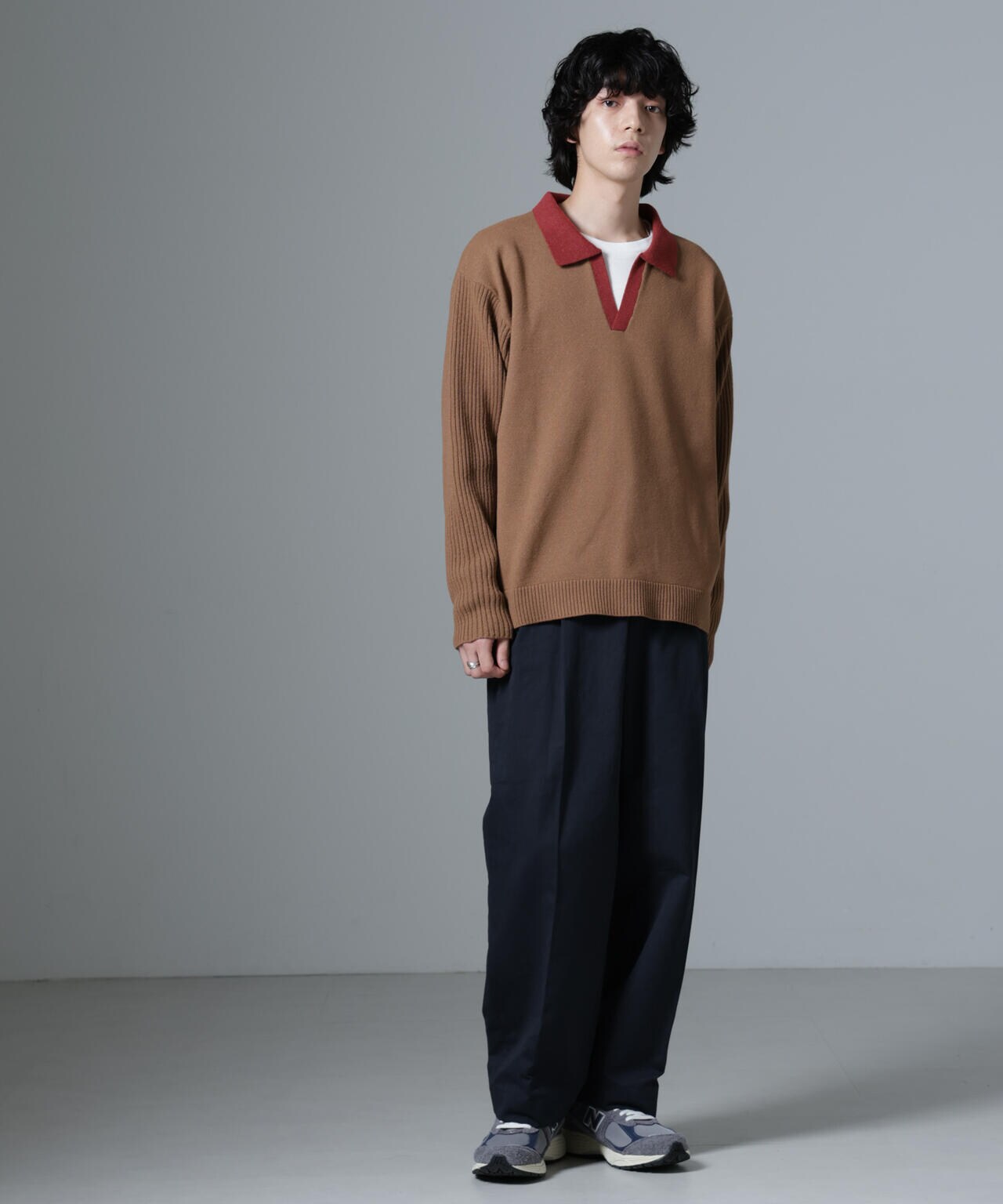 WEB限定/バイカラースキッパーニット 6724222229