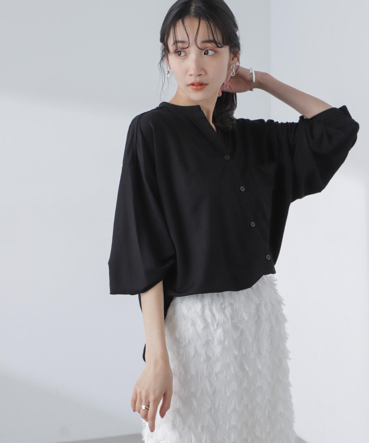 シアーカットワイドシャツ 6734123314
