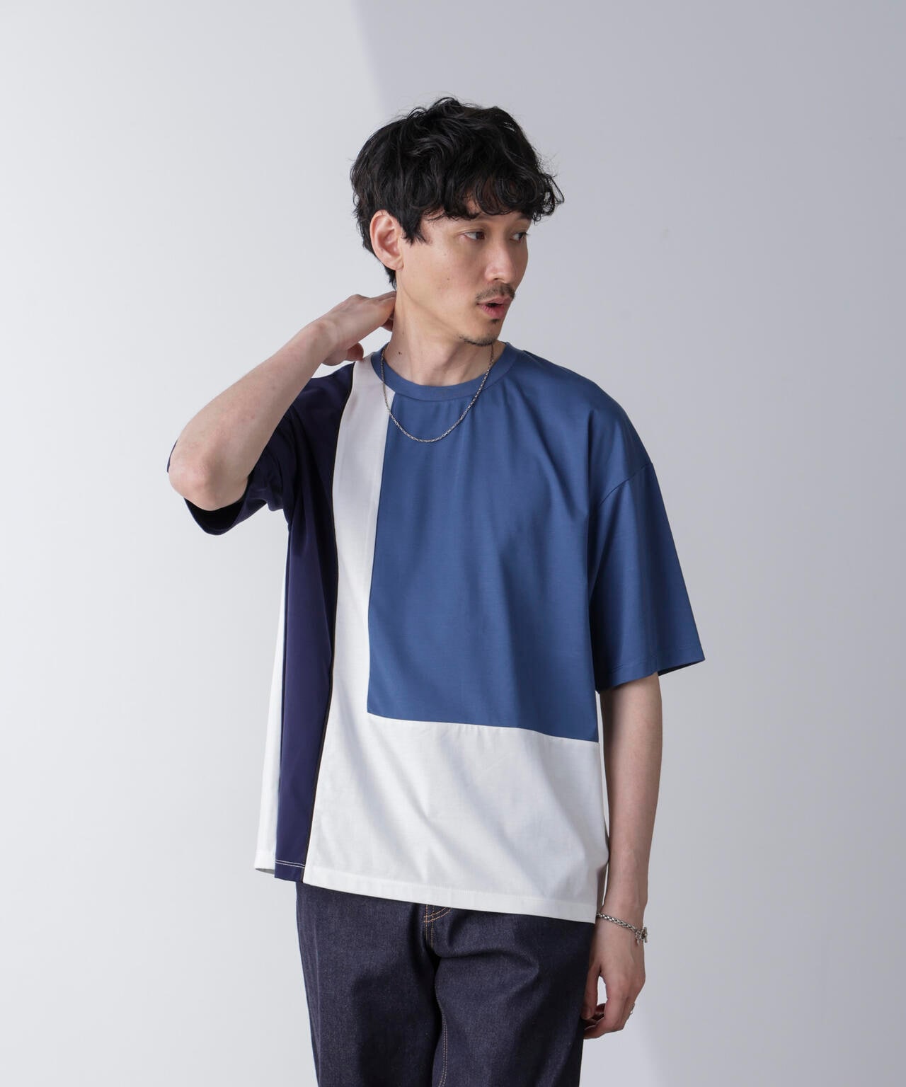 リラックス切り替えスムースTシャツ 半袖 6724124261