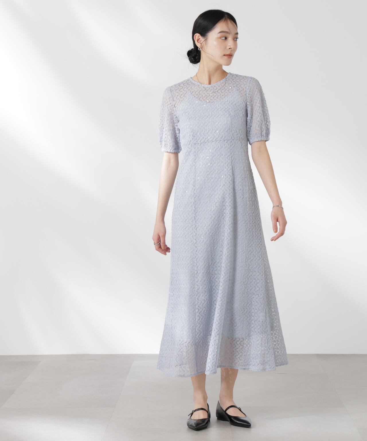 kaene/スパンコールレースドレス 6715119065