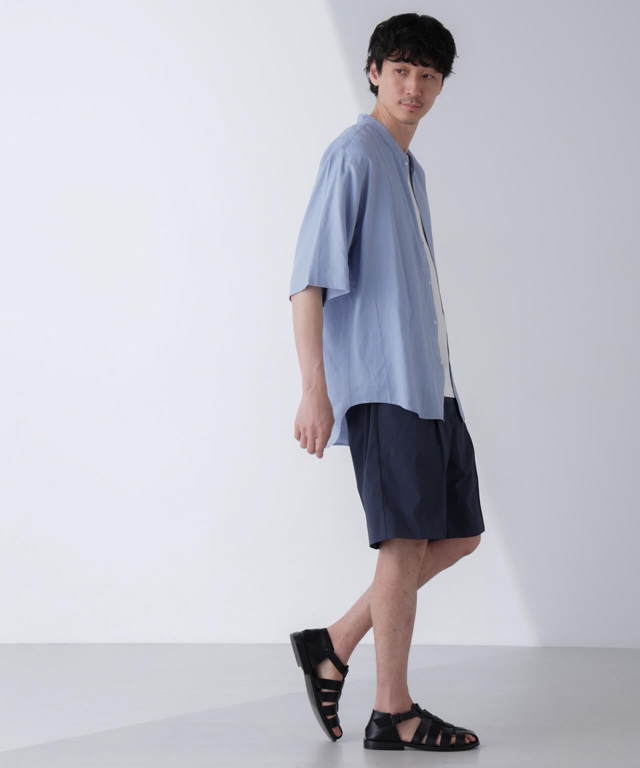 「N SHORTS」ショーツ ライトナイロンピンストライプ 6684128206