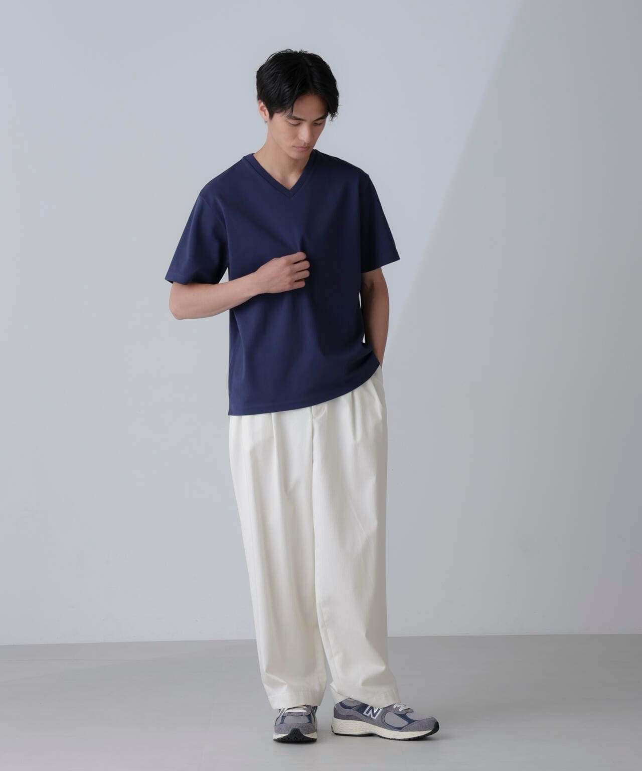 ダブルスムースVネックTシャツ 半袖 6724124232