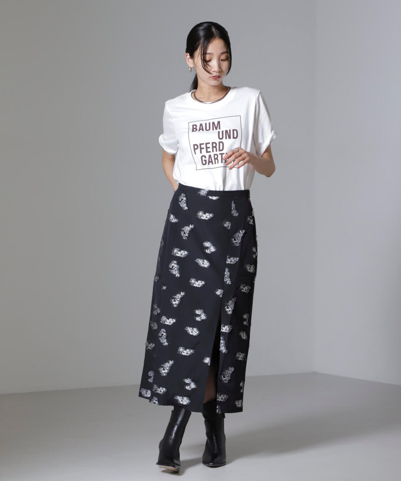 Baum und Pferdgarten/Flower Jacquard スカート(セットアップ可) 6714230013