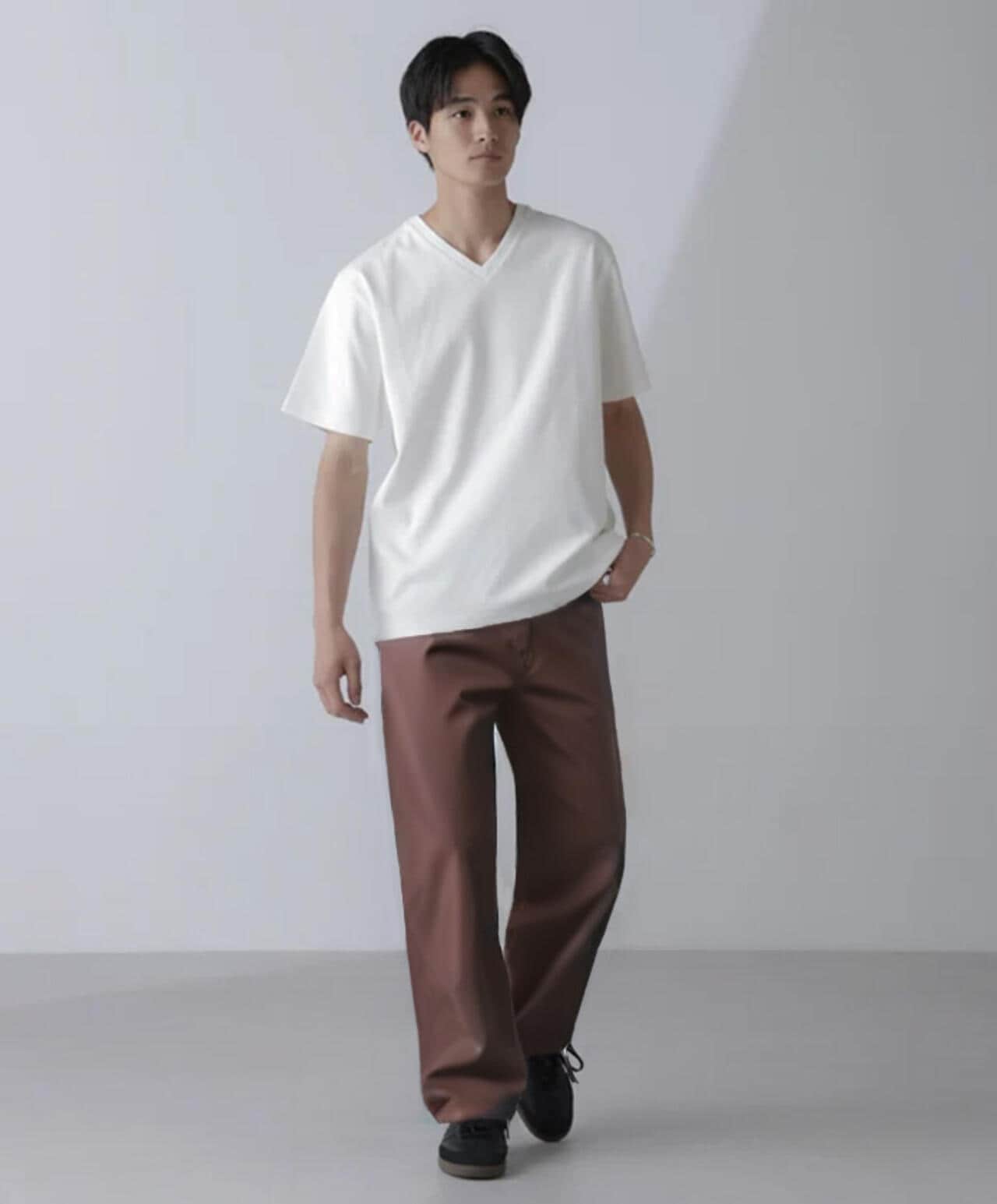 ダブルスムースVネックTシャツ 半袖 6724124232