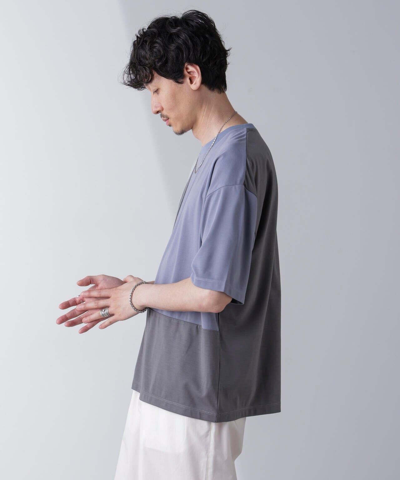 リラックス切り替えスムースTシャツ 半袖 6724124261