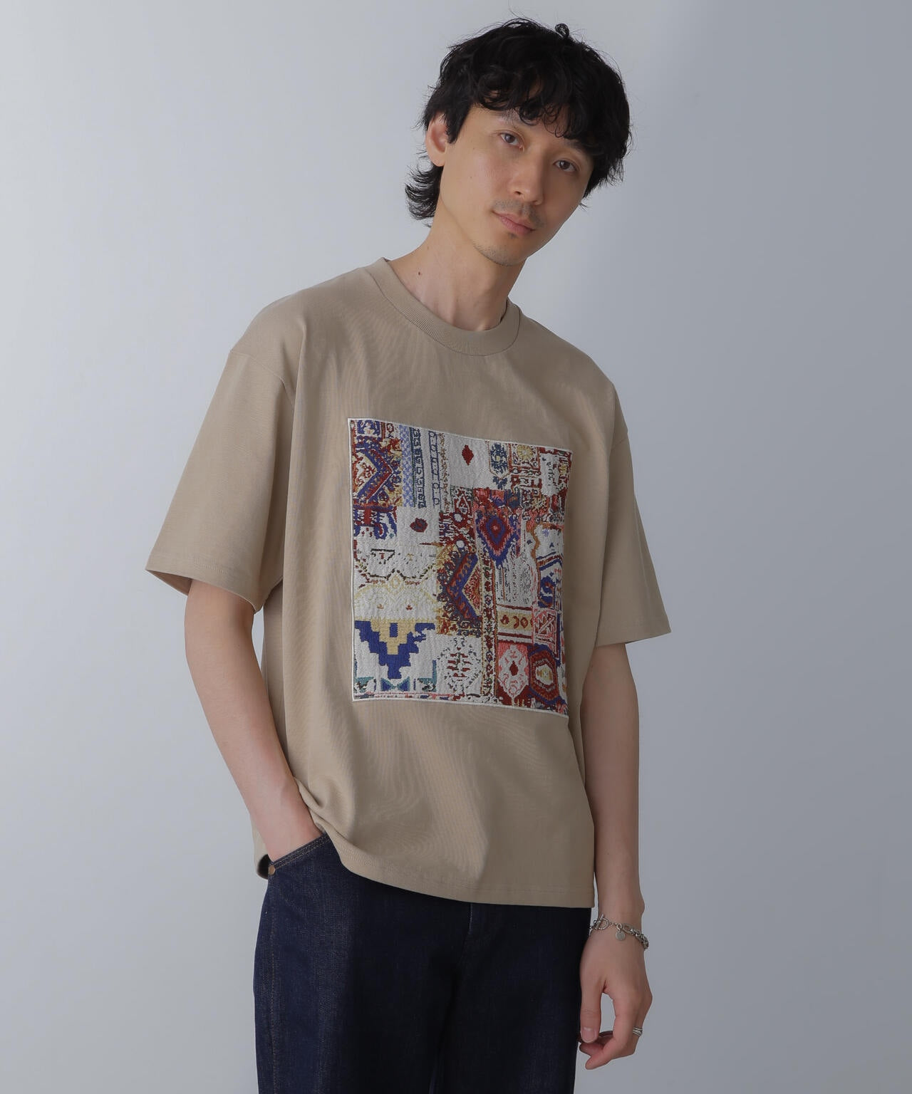 フレームアートワイドTシャツ 半袖 6724124228