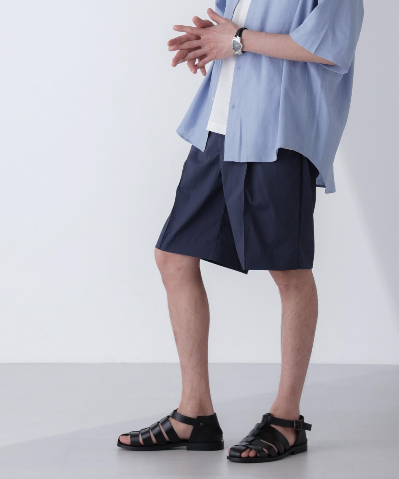 「N SHORTS」ショーツ ライトナイロンピンストライプ 6684128206