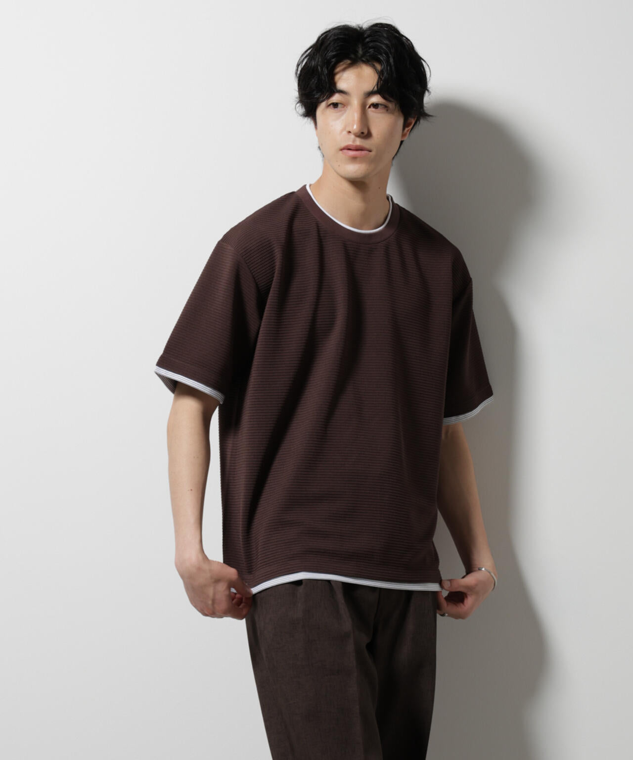 ガーターフェイクレイヤードTシャツ 半袖 6725124236