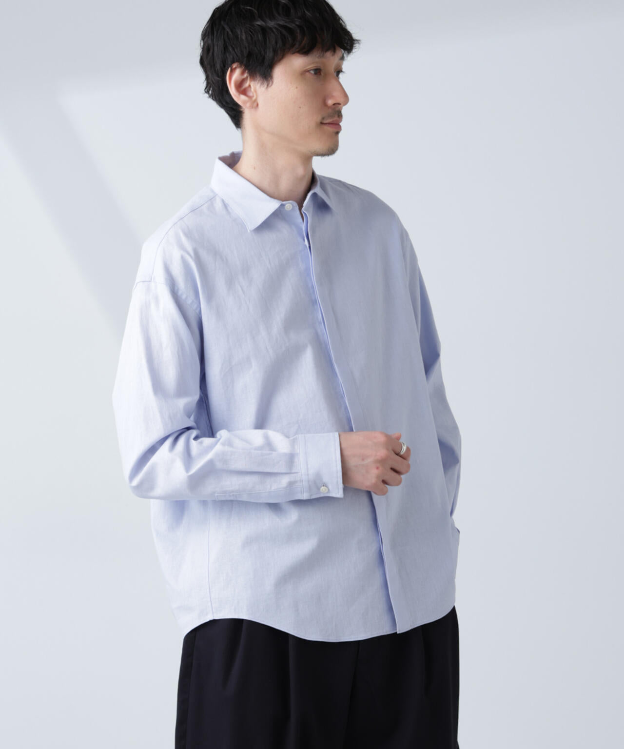 「BELGIUM LINEN FABRICS」リネンコットンレギュラーシャツ 6685120218