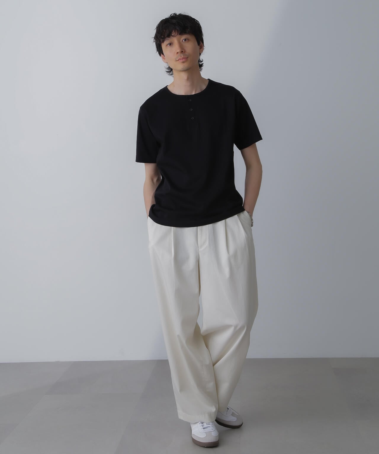 WEB限定/アンチスメル ヘンリーネックTシャツ 半袖 6724124227