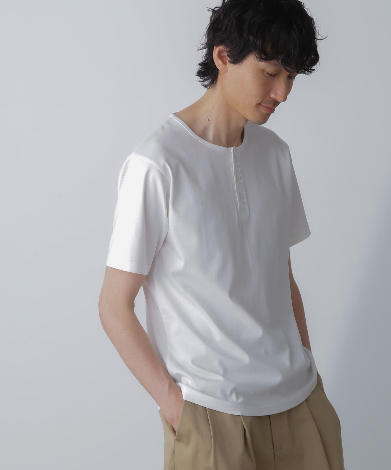 WEB限定/アンチスメル ヘンリーネックTシャツ 半袖 6724124227