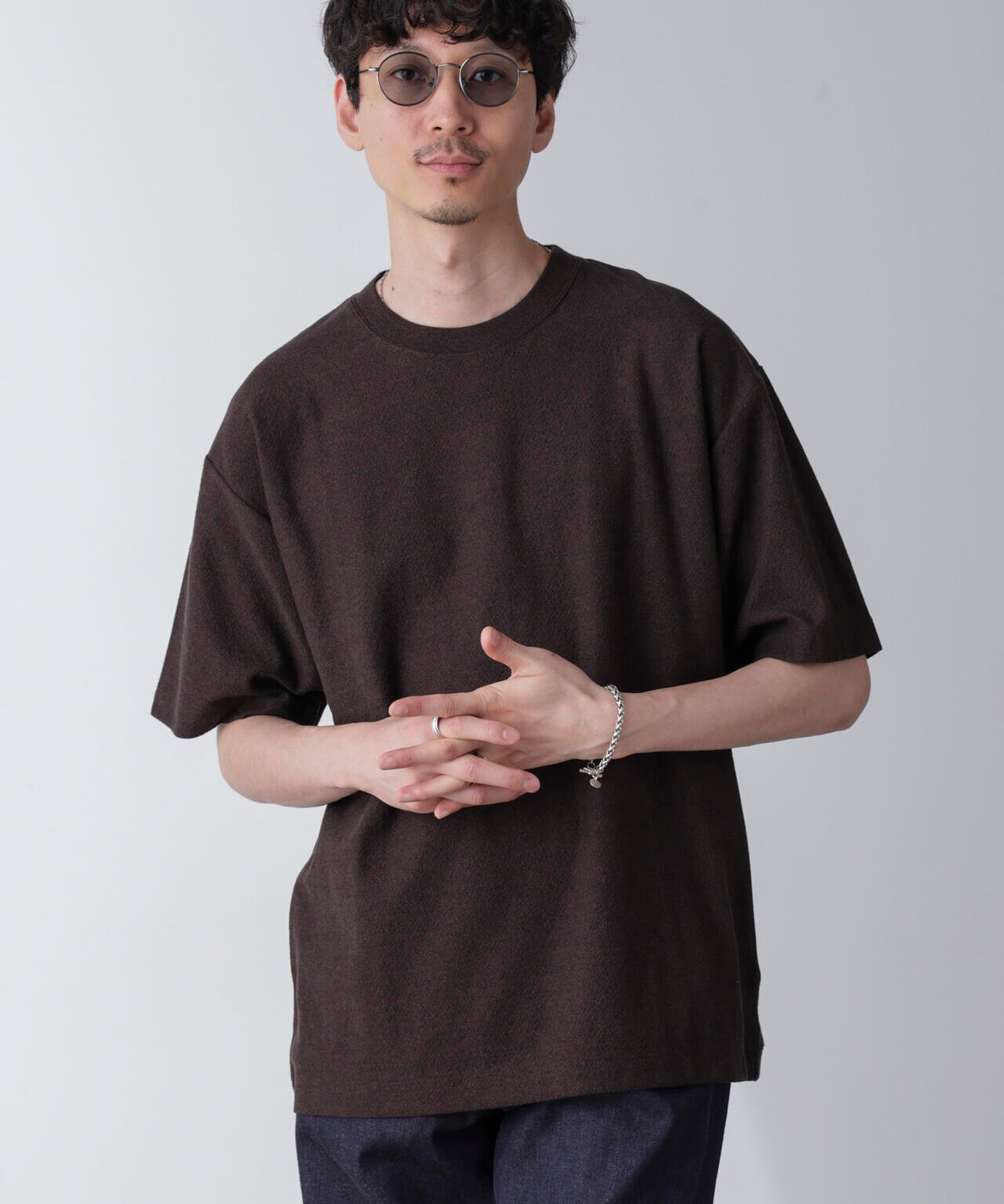 カットジョーゼットクルーネックTシャツ 6684224211