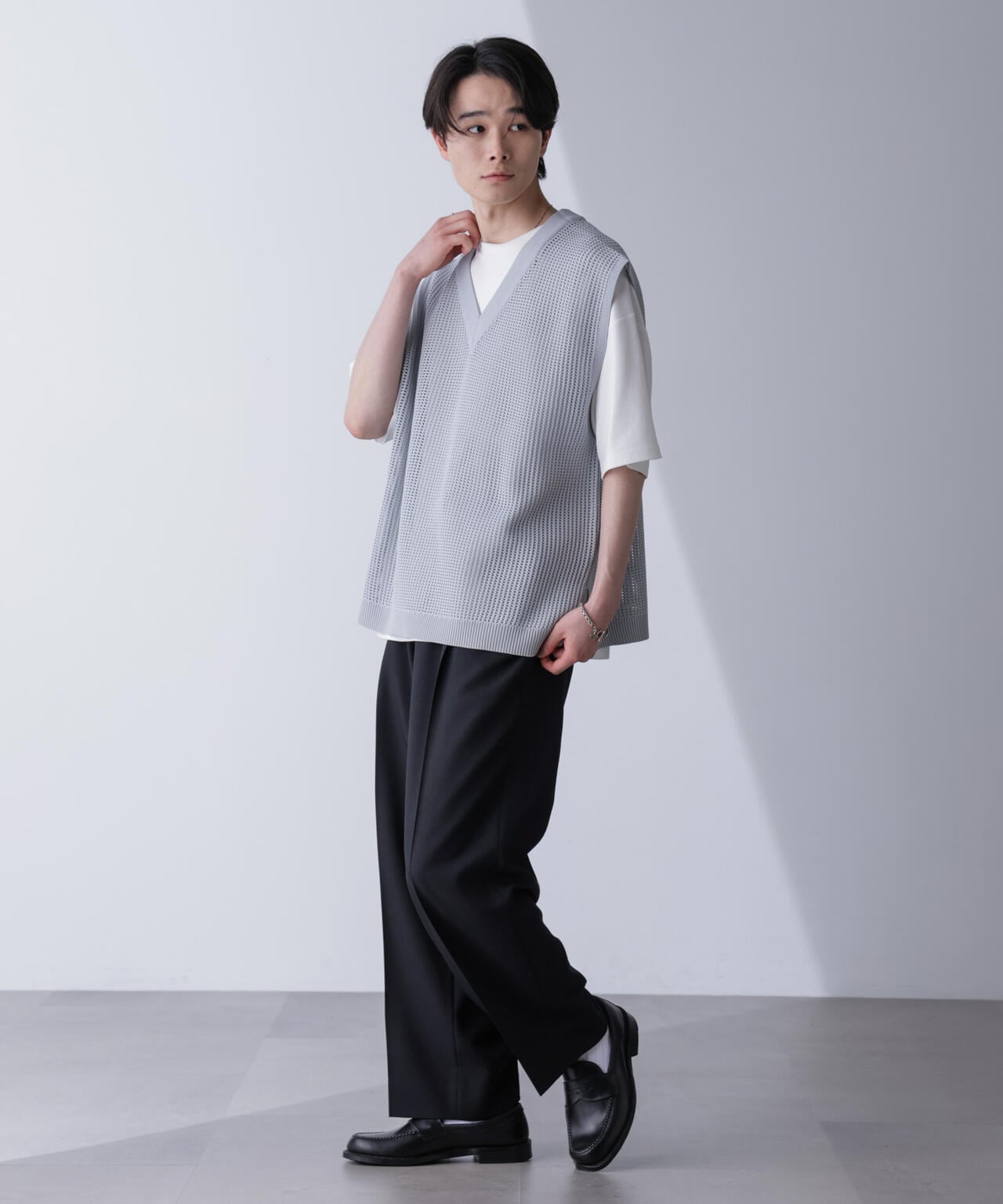 WEB限定/ルーズシルエット ニットベスト 6724222203