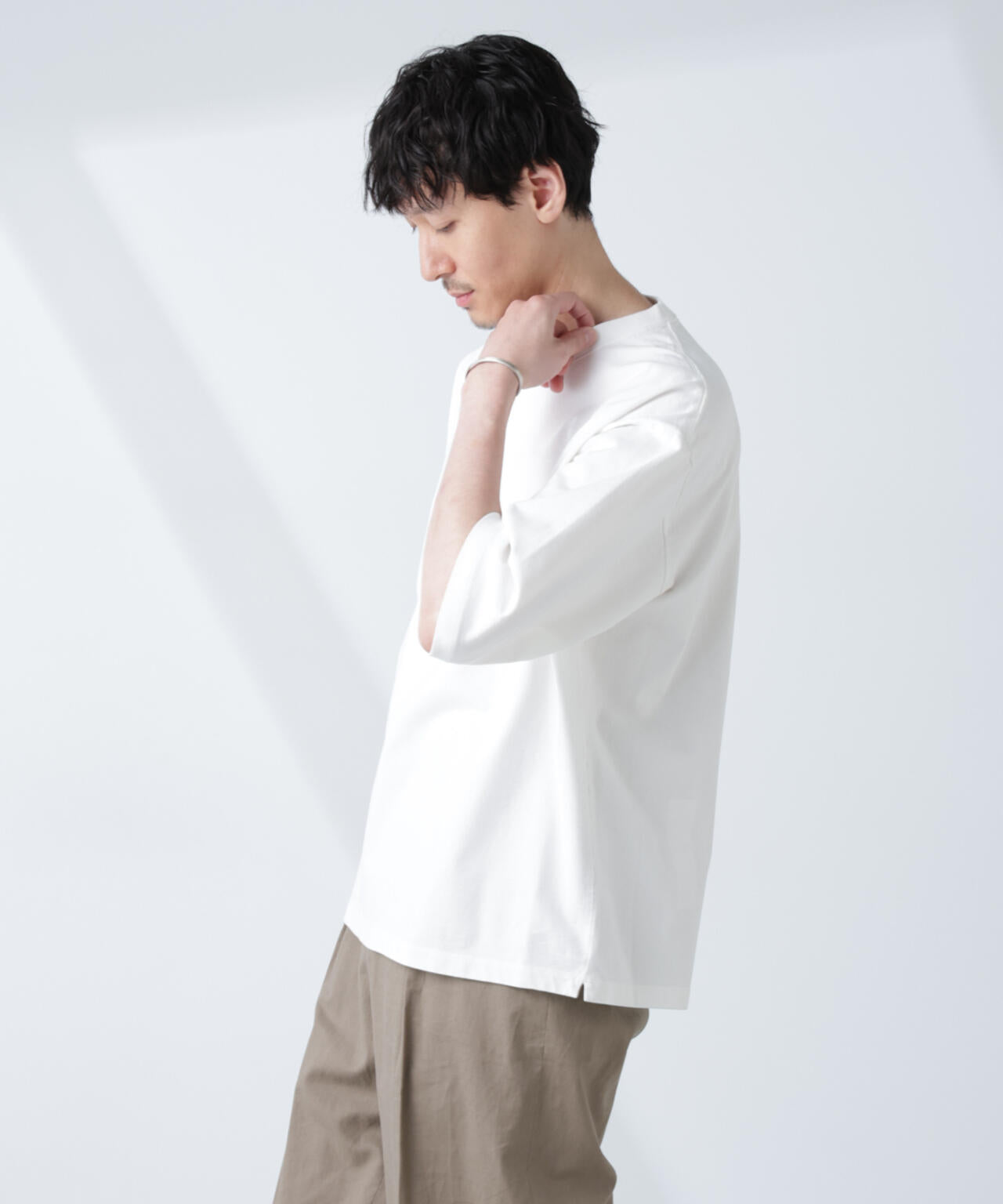 ルーズフィットワイドスリーブTシャツ 7分袖 6725124224