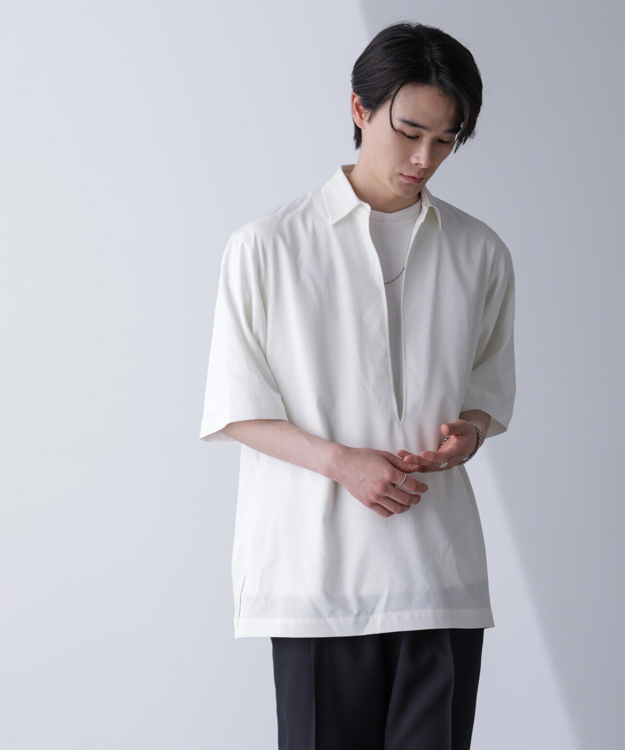 WEB限定/スキッパーPOシャツ 半袖 6724221205