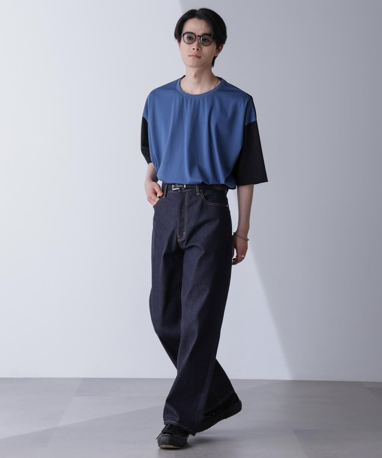 WEB限定/袖切り替えビッグTシャツ 半袖 6724224211